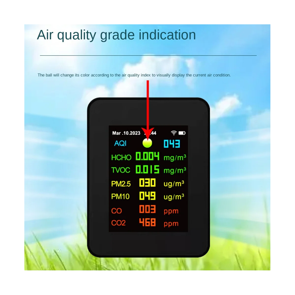 9 in 1 Digital Temperature Humidity Tester PM2.5 PM10 HCHO TVOC CO CO2 Meter WiFi LCD Laser Sensor Monitor Black
9 in 1 Digital Temperature Humidity Tester PM2.5 PM10 HCHO TVOC CO CO2 Meter WiFi LCD Laser Sensor Monitor Black