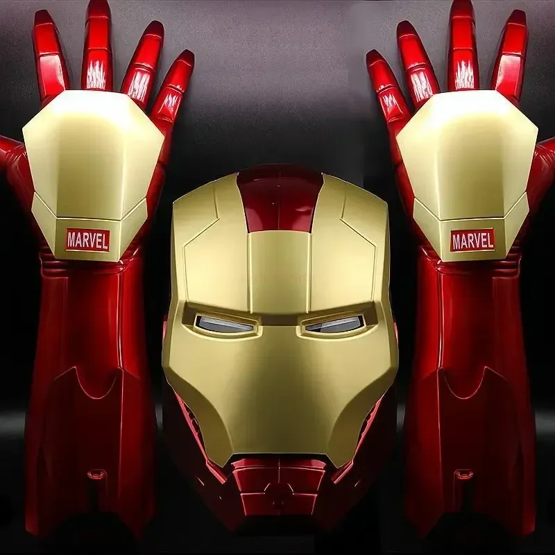 

65cm Marvel Iron Man Helmet Wearable Mask Gloves Glowing Eyes Adult Child Model Cosplay Props Model Ornaments Birthday Gifts