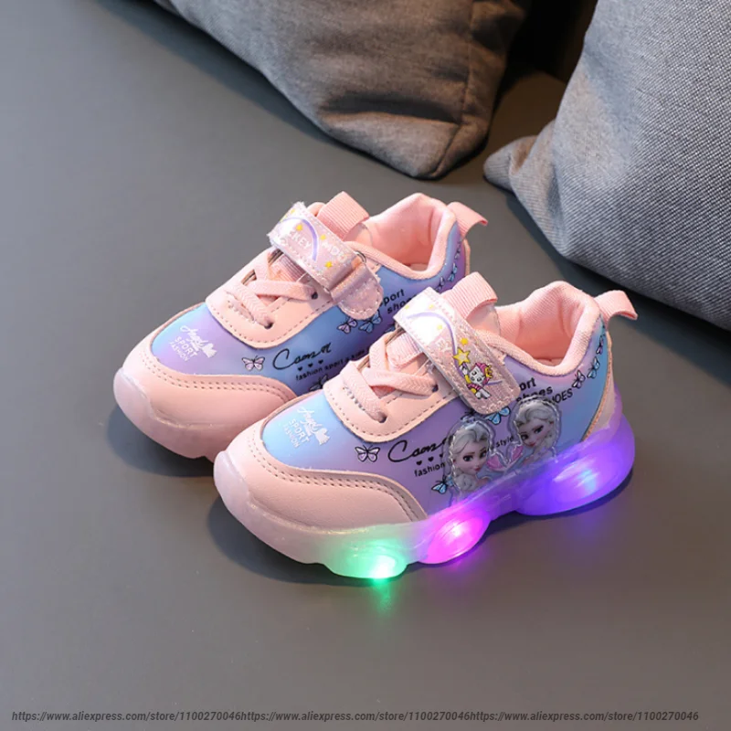 Disney Frozen Elsa Mesh Sneakers Kids Shos Summer Autumn Led Children Luminous Girls Light Baby Sneaker Sports Shoes Size 22-31
Disney Frozen Elsa Mesh Sneakers Kids Shos Summer Autumn Led Children Luminous Girls Light Baby Sneaker Sports Shoes Size 22-31