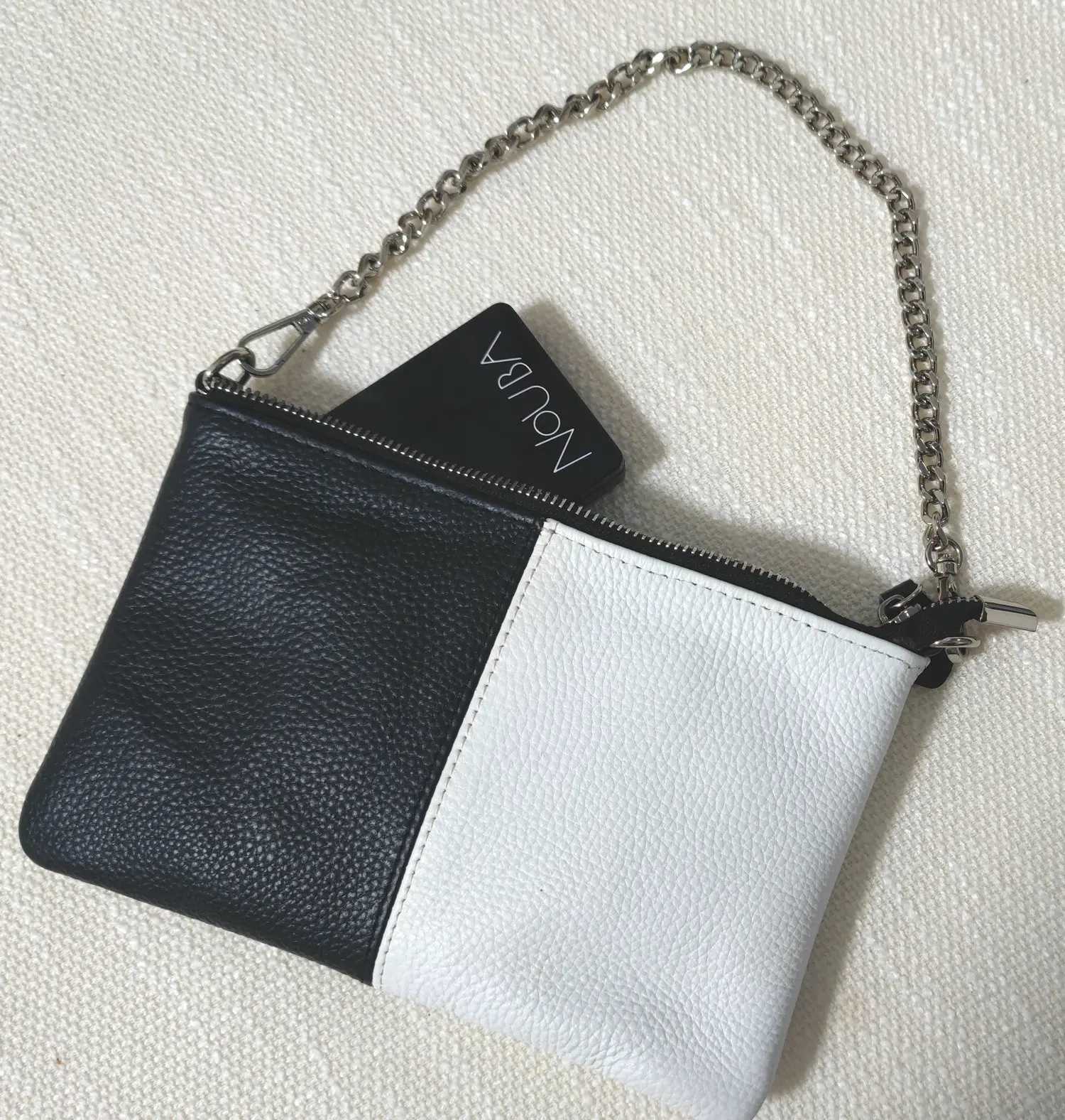 

Customize Black White Cluth Purse 4 in 1 Wristlet Checker Shoulder Crossbody Bagutte Bag Genuine Cowhide Leather Vintage