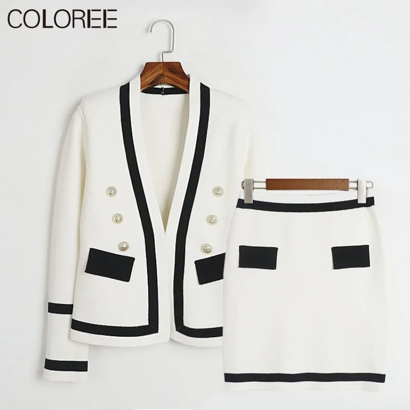 Luxury Gold Buttons Knitted Two Piece Women Sets 2023 Autumn Winter Clothes Vintage Elegant Conjuntos Para Mujeres 2 Piezas
Luxury Gold Buttons Knitted Two Piece Women Sets 2023 Autumn Winter Clothes Vintage Elegant Conjuntos Para Mujeres 2 Piezas