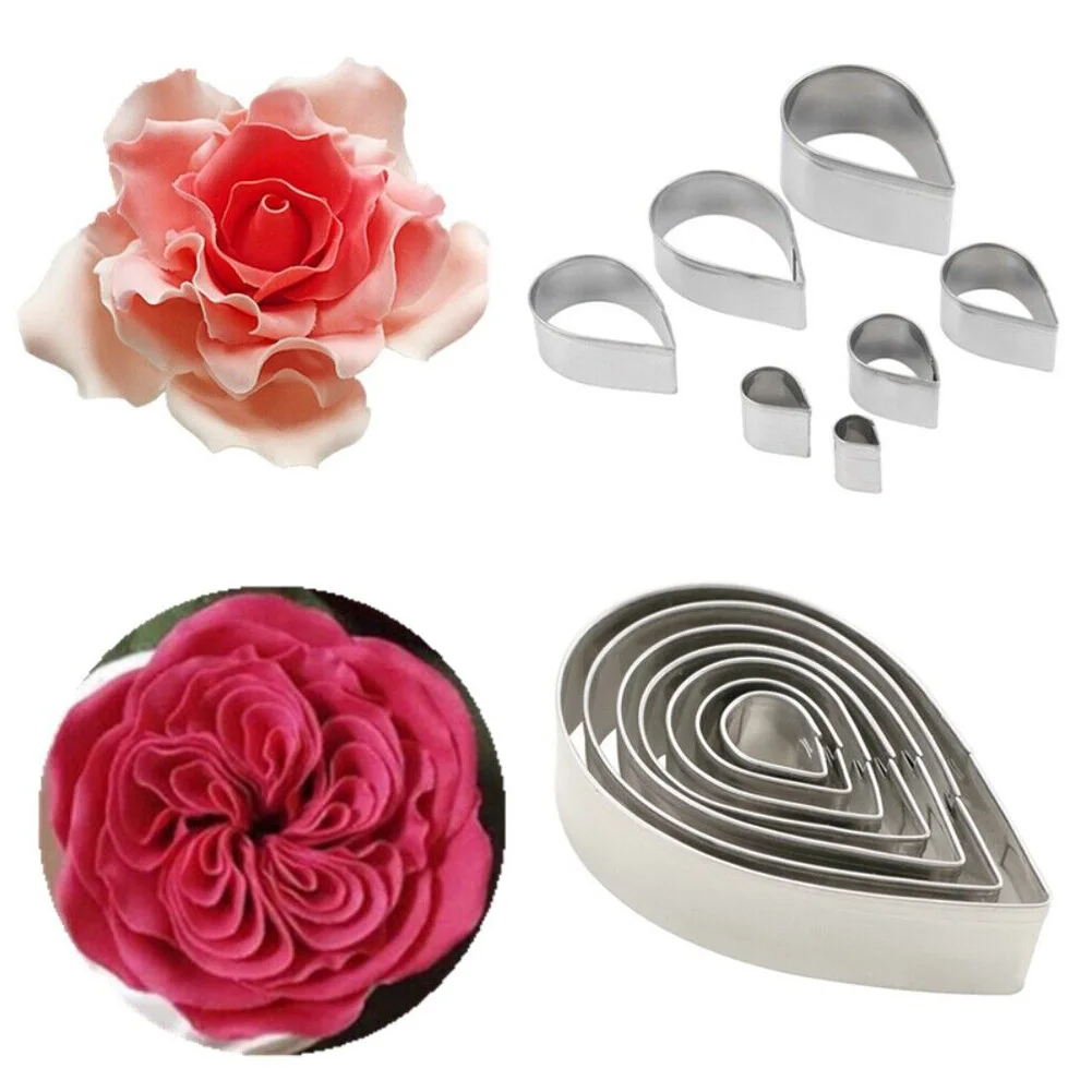 7pcs Cookie Cutters Rose Cutter Water Drop Shape Fondant Flower Mold Petal Stencils Bakeware Kitchentools And Accessories
7pcs Cookie Cutters Rose Cutter Water Drop Shape Fondant Flower Mold Petal Stencils Bakeware Kitchentools And Accessories