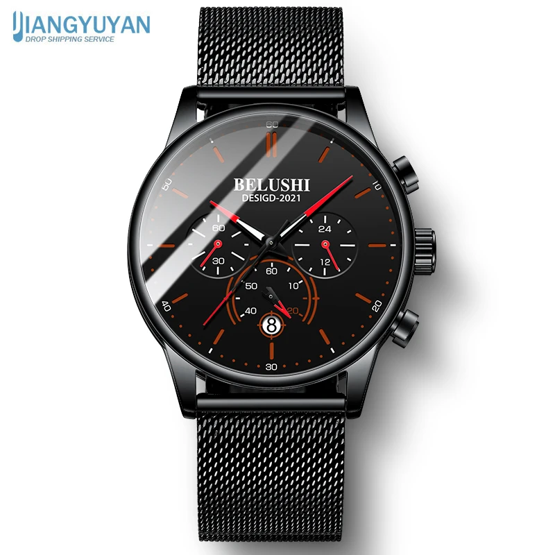 New Mens Watches Waterproof Luminous Sport Stopwatch Chronograph Dial Quartz Clock Stainless Steel Business Wristwatch for Men
New Mens Watches Waterproof Luminous Sport Stopwatch Chronograph Dial Quartz Clock Stainless Steel Business Wristwatch for Men