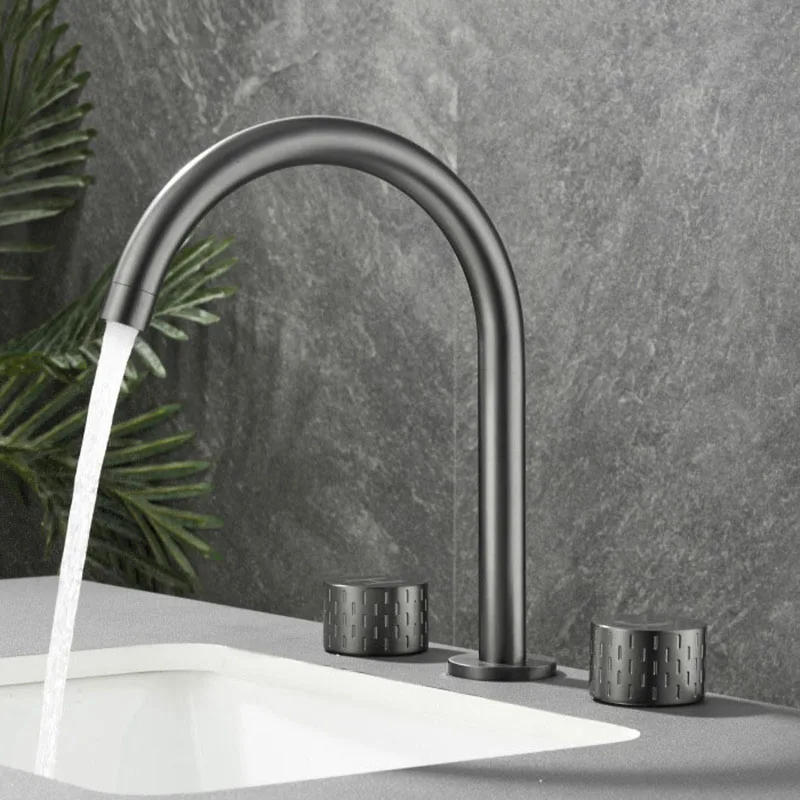 Bathroom Sink Faucet Basin Faucets Gun Gray Brass Holes Double Handle Luxury Bathbasin Bathtub Taps Hot and Cold Mixer Water
Bathroom Sink Faucet Basin Faucets Gun Gray Brass Holes Double Handle Luxury Bathbasin Bathtub Taps Hot and Cold Mixer Water