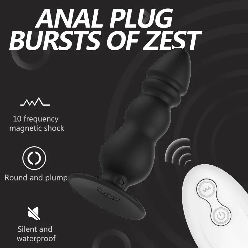 

10-Frequency Vibration Butt Plug Vaginal Prostate Massager Anal Expansion Anal Plug Adult Couple Flirting Masturbation Device