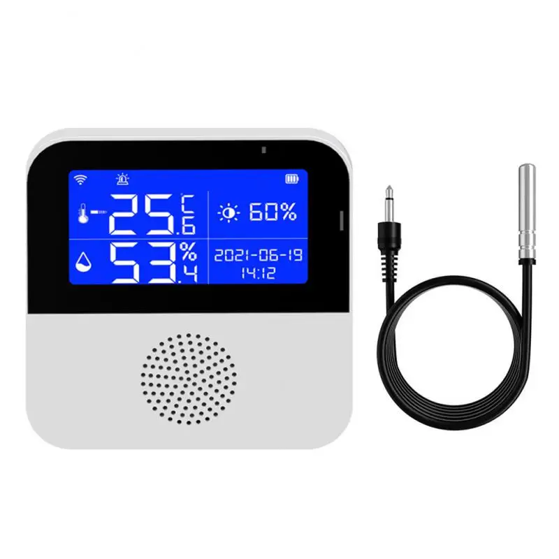 Tuya WiFi Temperature Humidity Sensor LCD Display Smart Life Remote Monitor Indoor Thermometer Hygrometer Meter Support Alexa
Tuya WiFi Temperature Humidity Sensor LCD Display Smart Life Remote Monitor Indoor Thermometer Hygrometer Meter Support Alexa