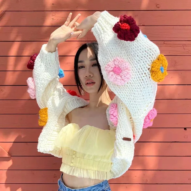 2023 Harajuku Flower Cardigan Sweater Women Sweet Cute Long Sleeve Crop Knit Sweater Korean Y2K Streetwear Autumn Winter Casual
2023 Harajuku Flower Cardigan Sweater Women Sweet Cute Long Sleeve Crop Knit Sweater Korean Y2K Streetwear Autumn Winter Casual