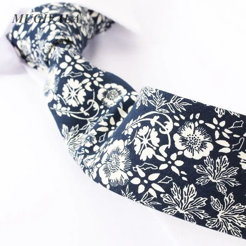 

6 cm Fashion Small Floral Cotton Ties For Men Brand Wedding Suit Gravatas Corbatas Slim Vestidos Neck Tie Cravat Necktie