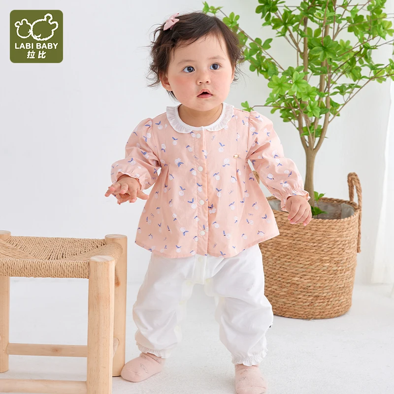 

LABI BABY Princess Romper Korean Style Toddler Girls Bodysuits Cute Collar Jumpsuits Infant Long Sleeve Playsuits Spring Autumn