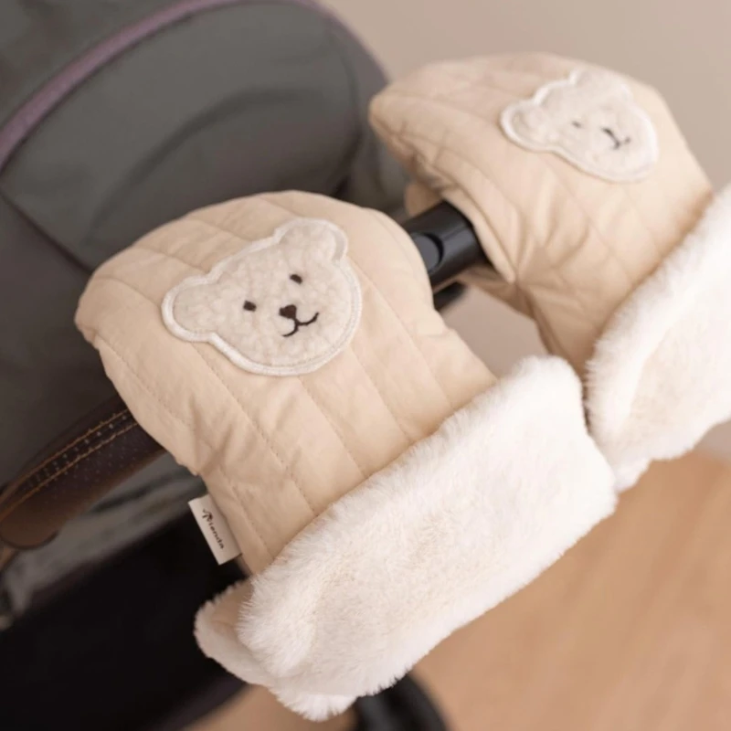 

Universal Waterproof Winter Fleece Lining Baby Stroller Gloves Windproof Thicken Warm Pushchair Hand Muff Pram Gloves Accessory