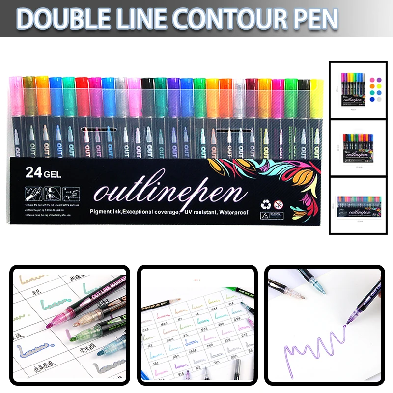 Double Head Line Outline Pen Highlight Outline Markers Pen for DIY Birthday Cards Projects Art Stationery Supplies
Double Head Line Outline Pen Highlight Outline Markers Pen for DIY Birthday Cards Projects Art Stationery Supplies