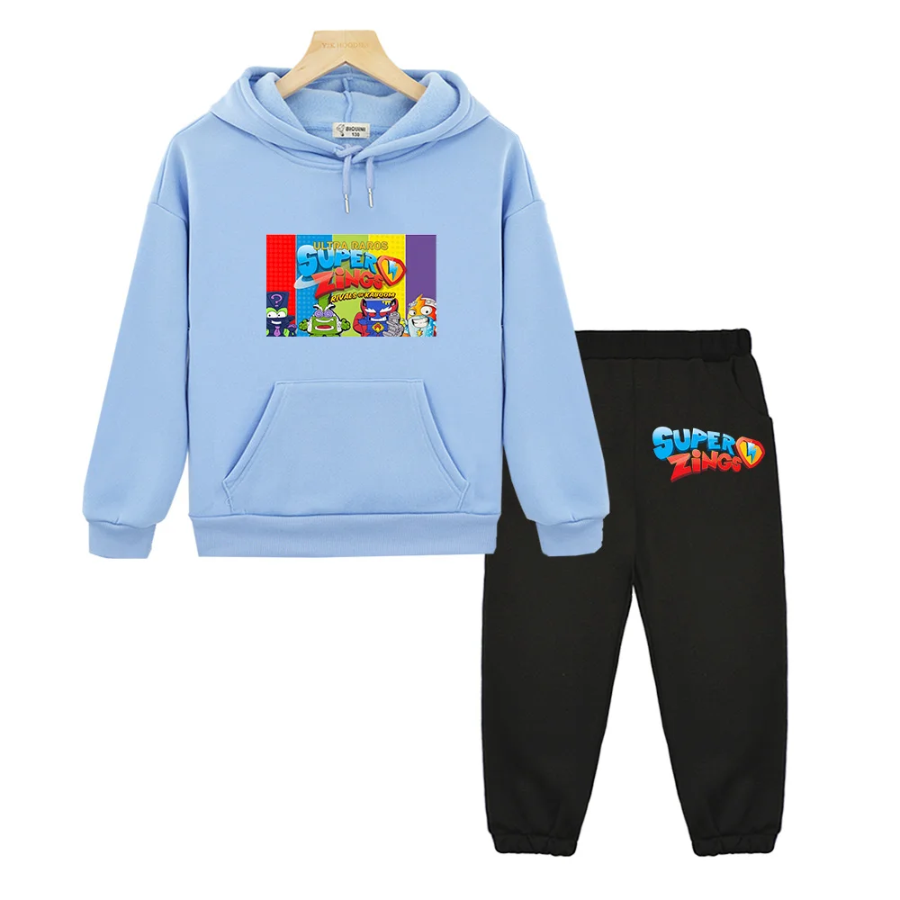 

Super Zings Kids Clothes Girls Boys Boutique Clothes Cartoon Graphic Long Sleeve Children Comfortable Hoody Sports Suit Hot Game