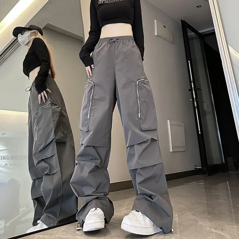 Pocket Straight Pants Female Low Waist Baggy Casual Cargo Pants for Women Harajuku Jogging Overalls Drawstring Sweatpants Women
Pocket Straight Pants Female Low Waist Baggy Casual Cargo Pants for Women Harajuku Jogging Overalls Drawstring Sweatpants Women