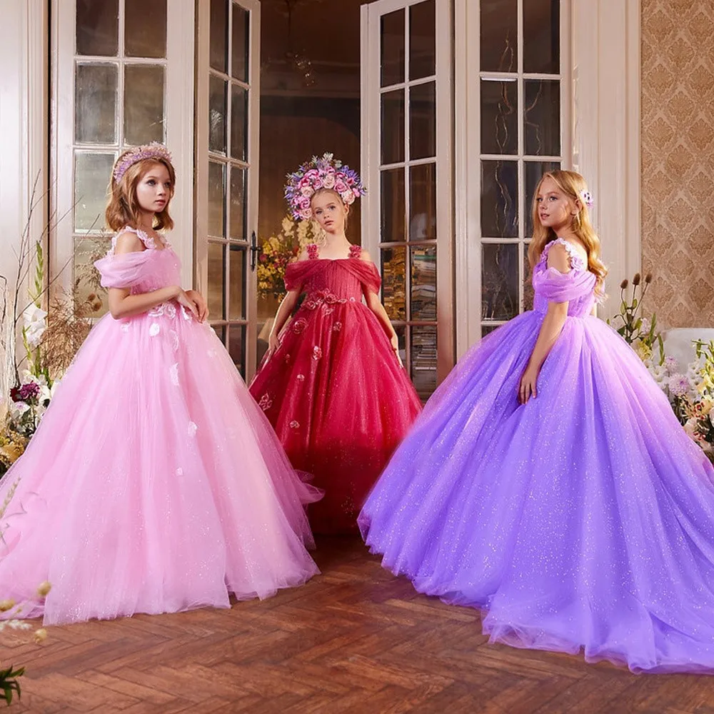 Puffy Princess Dresses Off The Shoulder Flower Girl Dresses Pink Tulle Wedding Party Bridel Communion Birthday Baptismal
Puffy Princess Dresses Off The Shoulder Flower Girl Dresses Pink Tulle Wedding Party Bridel Communion Birthday Baptismal