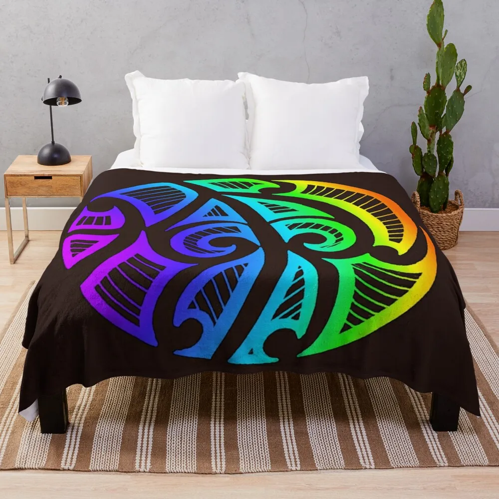 

Maori tribal retro neon color Throw Blanket Stuffed Blankets anime