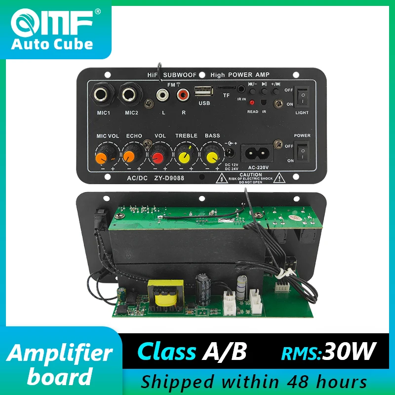 

Auto Cube Class AB Car Subwoofer Amplifier Board 30W RMS 12V Car Audio ZY-D9088 Bass Power Amplifer System for Car