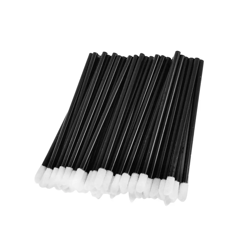 

200pcs Disposable Brush Lipstick Wands Makeup Applicator Set Black