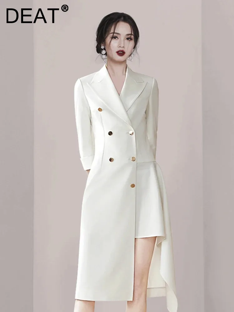 DEAT Fashion Trendy Women's Double Breasted Suit Dress New Models Long Sleeve Solid Color Mid-length Female Dresses New 15C192
DEAT Fashion Trendy Women's Double Breasted Suit Dress New Models Long Sleeve Solid Color Mid-length Female Dresses New 15C192