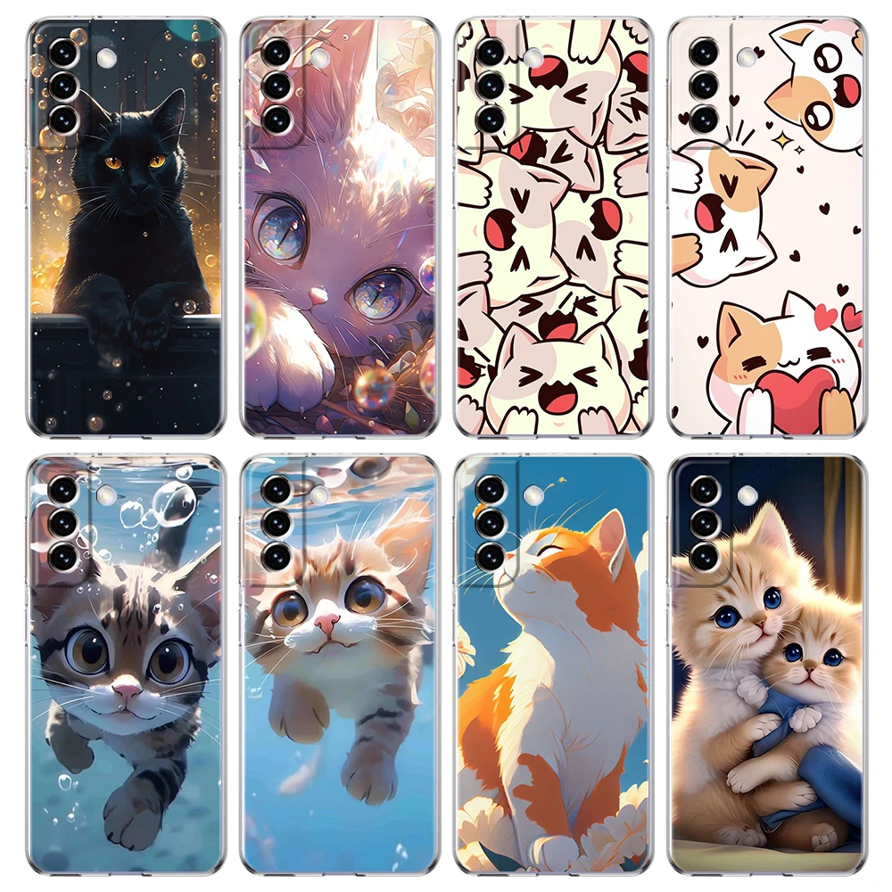Cute Cat Phone Case for Samsung Galaxy S23 S20 FE S22 S21 Ultra M21 M22 M32 S10 S10E S9 S8 Plus 5G Transparent Shell Capas Bags
Cute Cat Phone Case for Samsung Galaxy S23 S20 FE S22 S21 Ultra M21 M22 M32 S10 S10E S9 S8 Plus 5G Transparent Shell Capas Bags