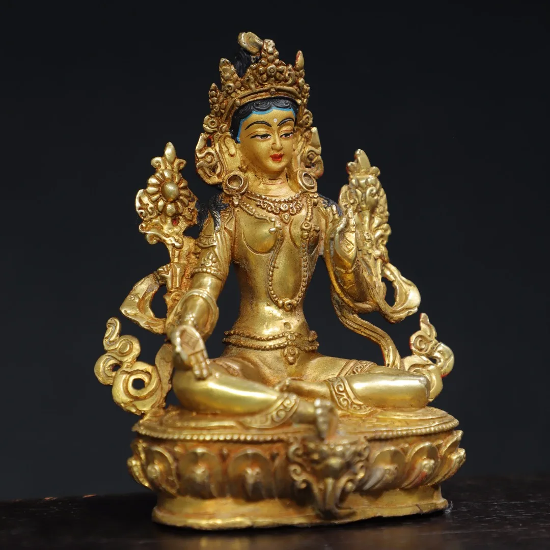 

Painted Pure Copper Buddha Statue Sculptures With Exquisite Craftsmanship and Beautiful Appearance are Worth Collecting