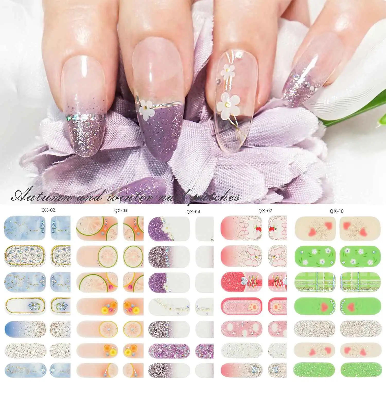 14tips/sheet Full Cover Wraps Nail Polish Stickers Strips Heart Glitter Gel Wraps Slider Self Adhesive Manicure Tips Decals
14tips/sheet Full Cover Wraps Nail Polish Stickers Strips Heart Glitter Gel Wraps Slider Self Adhesive Manicure Tips Decals