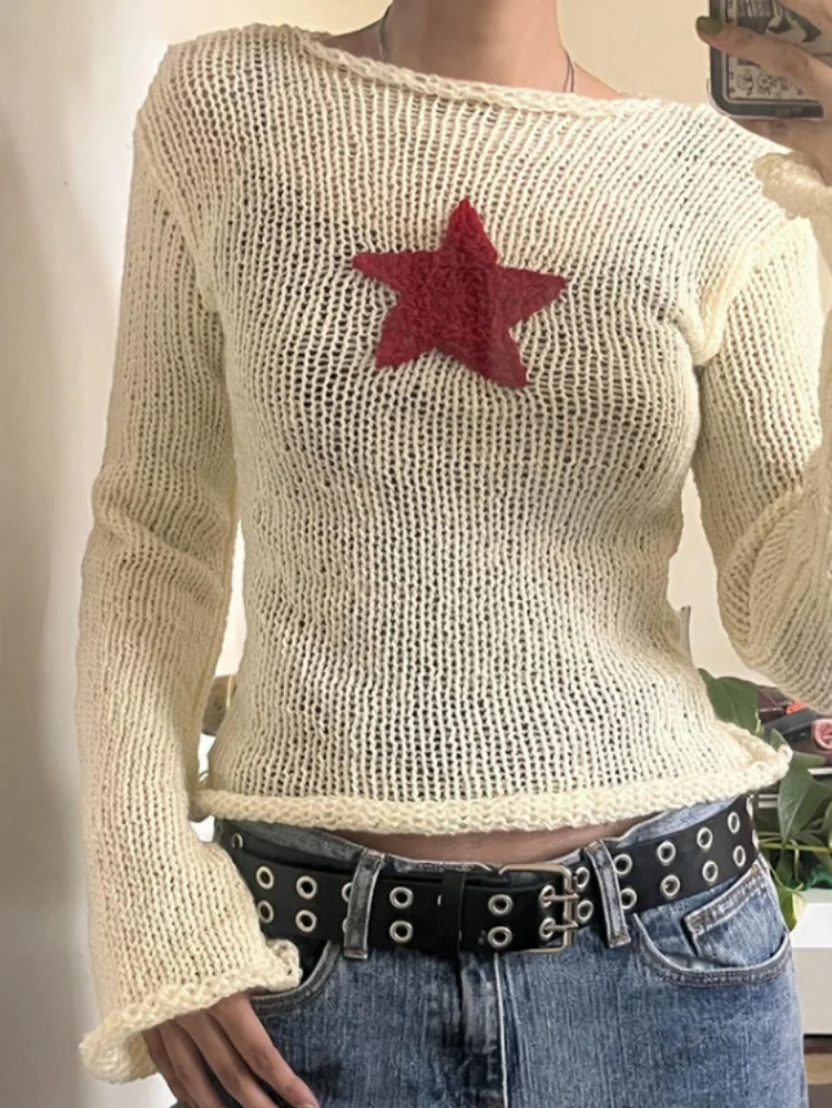 Y2k Aesthetic 2023 Harajuku Pull Femme Contrast Color Star Patchwork Women Sweaters Flare Sleeve Streetwear Casual Sueter Mujer
Y2k Aesthetic 2023 Harajuku Pull Femme Contrast Color Star Patchwork Women Sweaters Flare Sleeve Streetwear Casual Sueter Mujer