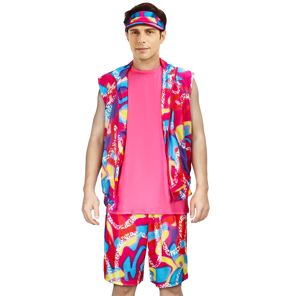Retro Pink Costume for Men Ken Summer Fancy Cool Guy Sleeveless Jacket Shorts Hat Eye-catching Fashionable Movie Cosplay Outfits
Retro Pink Costume for Men Ken Summer Fancy Cool Guy Sleeveless Jacket Shorts Hat Eye-catching Fashionable Movie Cosplay Outfits