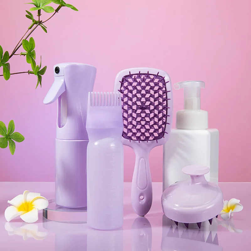 4Pcs/set Pink Silicone Scalp Massage Comb Detangling Hair Brush Hairdressing Hair Dye Applicator Bottle Salon Styling Tools 15 Sdbc75c3c7ced4817943e5f1574762126U