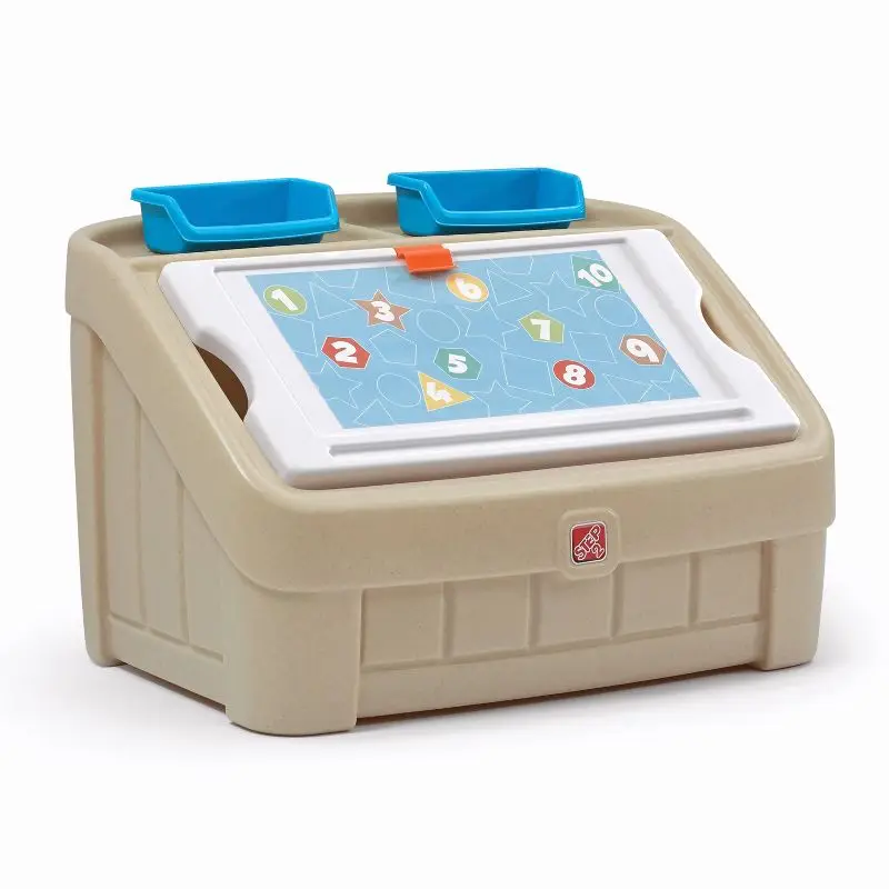 

Tan 2-in-1 Toy Box Storage Box - Keep Your Child's Play Area Neat and Tidy with this Practical Storage Solution