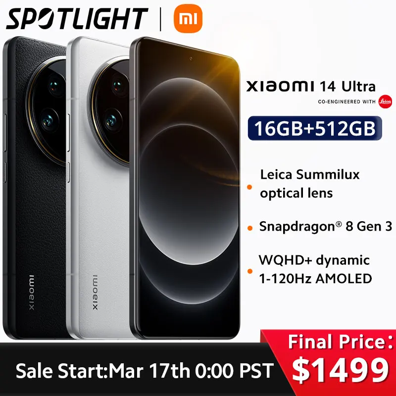 

Xiaomi 14 Ultra Smartphone Global Version Cell Phones Leica Lens Mobiles Launching on Feb.25th Add to Cart & Wish-list Win Free