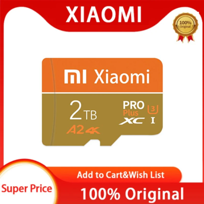 

XIAOMI Original 2TB 1TB Mini Memory Card High Speed A2 U3 4K Pro Flash Micro TF Cards 128GB 256GB 512GB For Smartphone Camera