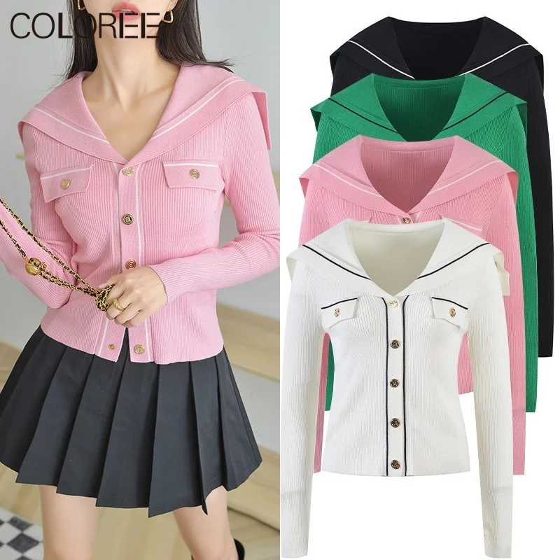 Korean Fashion Fall Clothes for Women 2023 Sweet Elegant Gold Buttons Long Sleeve Top White Black Pink Knitted Sweater Mujer
Korean Fashion Fall Clothes for Women 2023 Sweet Elegant Gold Buttons Long Sleeve Top White Black Pink Knitted Sweater Mujer