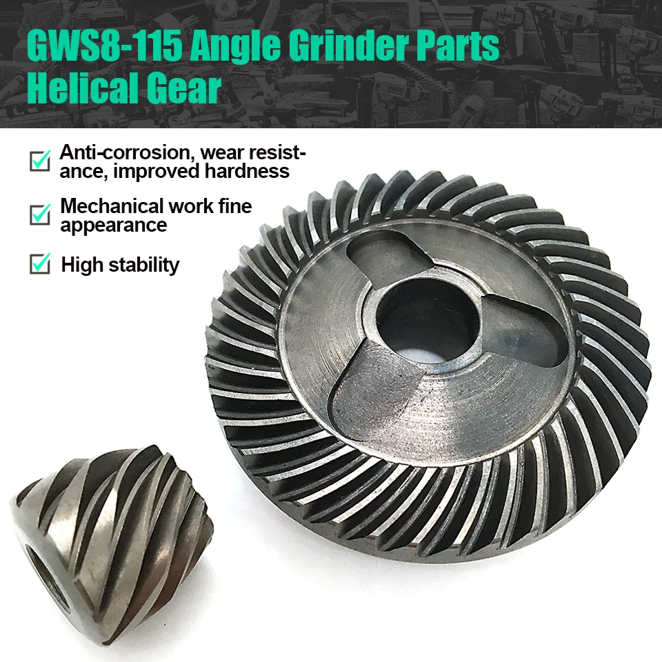 

Replace For Bosch GWS8-115 GWS 8-115 Angle Grinder Gear Set Spare Parts High Strength Hardness Accessories Power Tools Good Fast