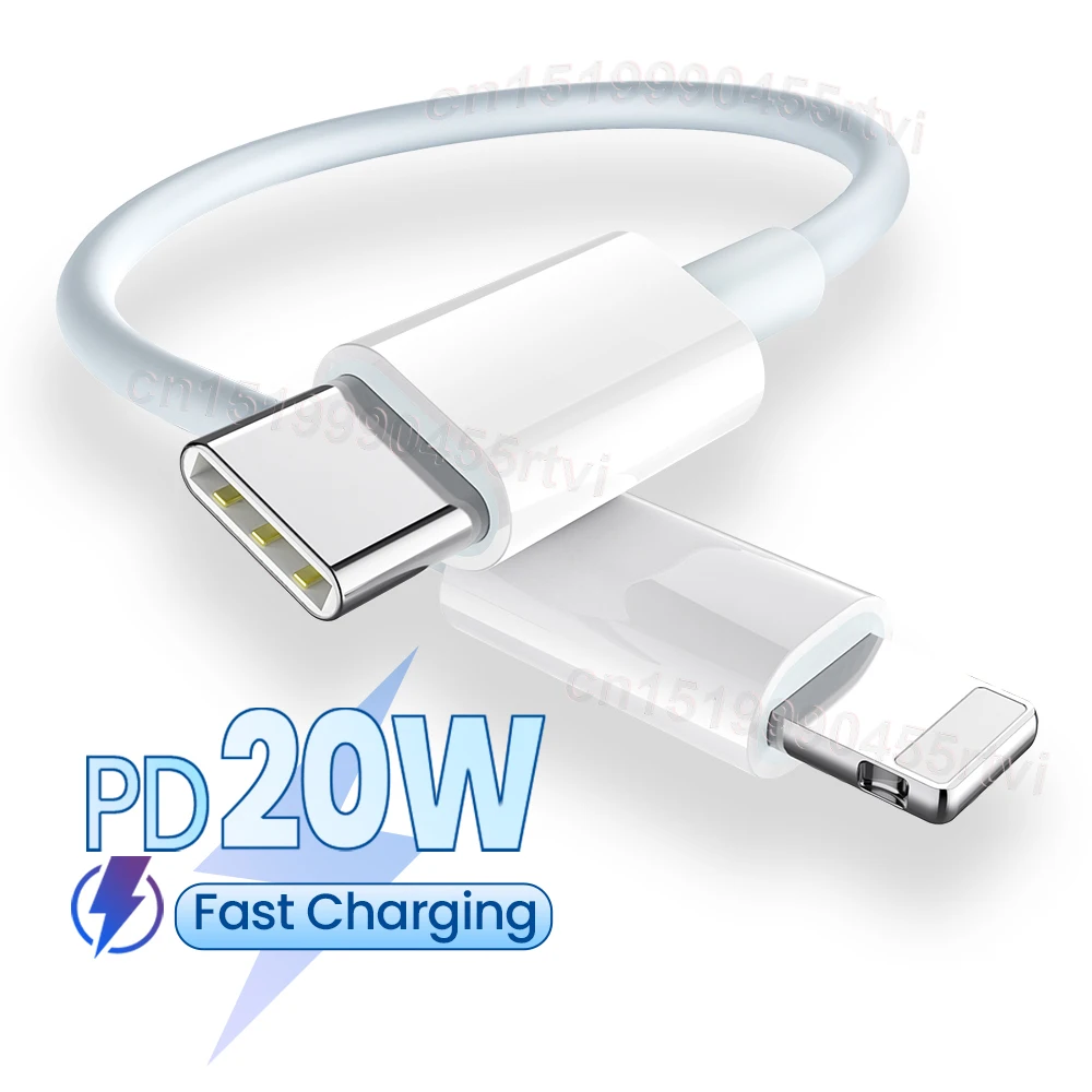 

PD 20 Вт Кабель для быстрой зарядки USB Тип C 2,4 А 25 см короткий кабель подходит для iPhone 14 13 12 Pro Max кабель для передачи данных