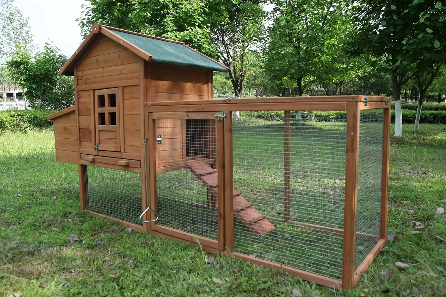 

Outdoor 80'' Wooden Chicken Coop Nest Box Hen House Poultry Pet Hutch Garden Backyard Cage (Chicken Coop) Small Animal Cage