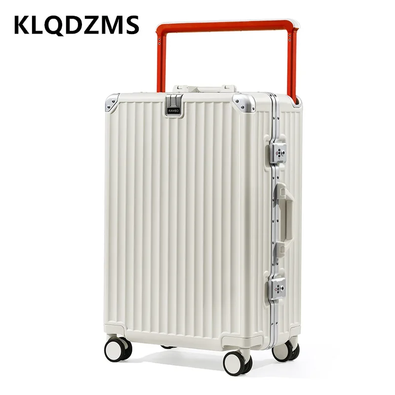 

KLQDZMS Handheld Travel Suitcase 24“28” Large Capacity Trolley Case 20"ABS+PC Aluminum Frame Boarding Case Rolling Luggage