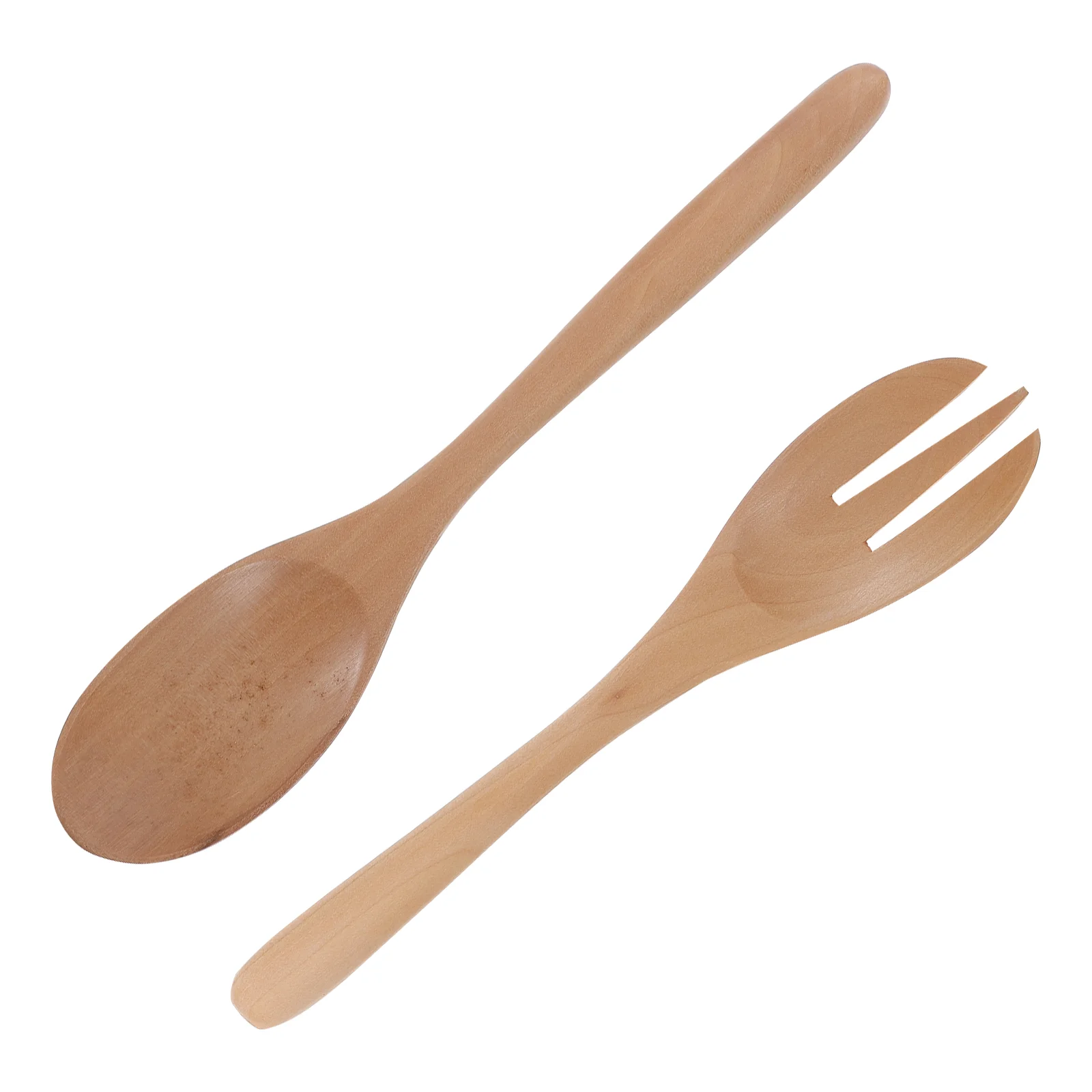 

Salad Wooden Spoon Utensils Smooth and Fork Silverware Tableware Cooking Household Servers