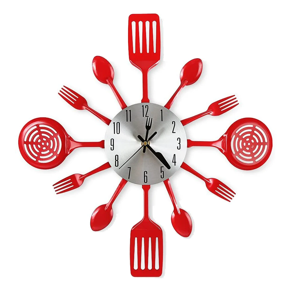16 Inch Large Kitchen Wall Clocks with Spoons and Forks,3D Tableware Wall Clock Room Home Decoration(Red)
16 Inch Large Kitchen Wall Clocks with Spoons and Forks,3D Tableware Wall Clock Room Home Decoration(Red)