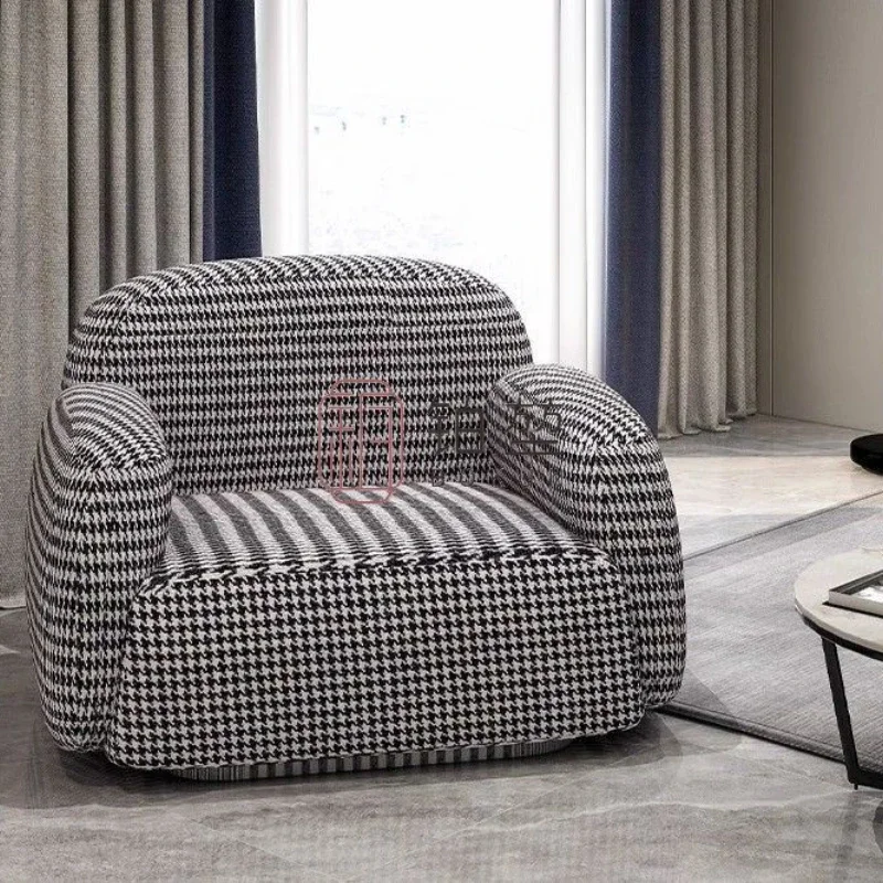 Modern Simple Single Sofa Leisure Chair Home Lazy Sofa Fabric Cotton Linen Houndstooth Couch
Modern Simple Single Sofa Leisure Chair Home Lazy Sofa Fabric Cotton Linen Houndstooth Couch