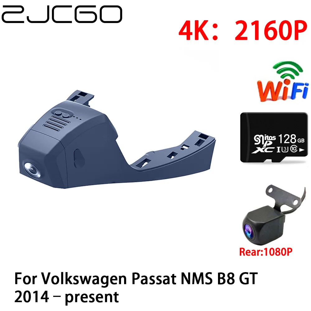 

ZJCGO 2K 4K Car DVR Dash Cam Wifi Front Rear Camera 2 Lens 24h Parking Monitor for Volkswagen Passat NMS B8 GT 2014–present