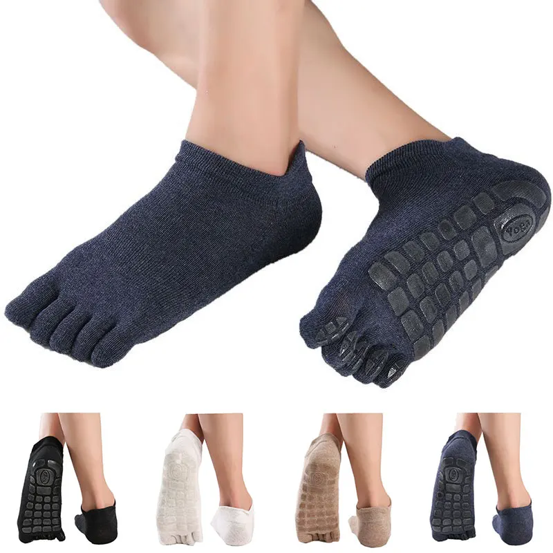 

2023 New Soga Socks New Men Winter Five Fingers Socks Warm Non Slip Grip Fitness Toe Socks Low Calf Slipper Male Floor Socks