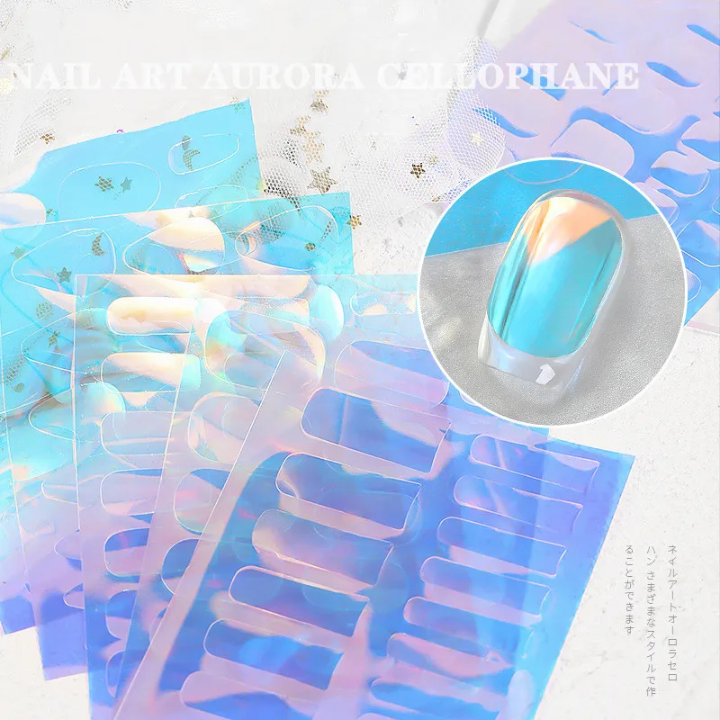 6PCS Nail Aurora Sticker Glass Foils Self Adhesive Sliders Cellophane Candy Paper Laser Sticker Nails Art Decals Ice Cube Design
6PCS Nail Aurora Sticker Glass Foils Self Adhesive Sliders Cellophane Candy Paper Laser Sticker Nails Art Decals Ice Cube Design