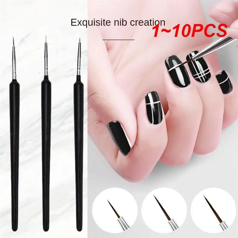 

1~10PCS Paint Pen Manicure Tools Thin Rod Nib Draw Flowers Black Beauty And Health Hook Pen Nail Art Hook Line Manicure 3 Pack