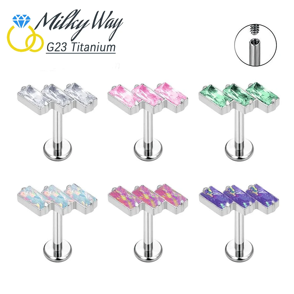 G23 Titanium Flat Nose Piercing With CZ Opal Stones Labret Earrings for Women Ear Stud Jewelry Body Piercing Accessories
G23 Titanium Flat Nose Piercing With CZ Opal Stones Labret Earrings for Women Ear Stud Jewelry Body Piercing Accessories