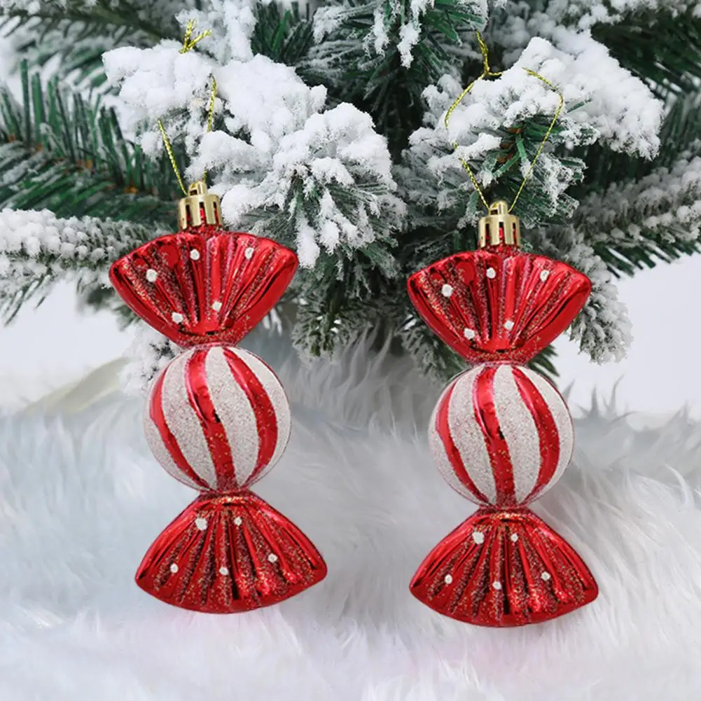 

Hanging Decoration Christmas Tree Pendant Sparkling Candy Cane Pendants Festive Xmas Tree Decorations with Lanyard Realistic