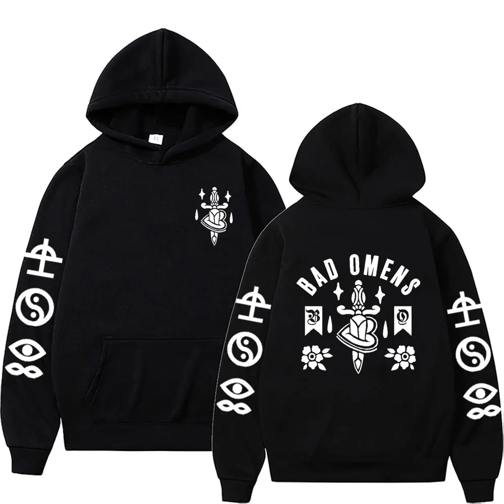 Rock Men Women's Fashion Oversized Fleece Cotton Hoodie Bad Omens Tour 2023 American Music Double Sided Print Hooded Sweatshirt
Rock Men Women's Fashion Oversized Fleece Cotton Hoodie Bad Omens Tour 2023 American Music Double Sided Print Hooded Sweatshirt