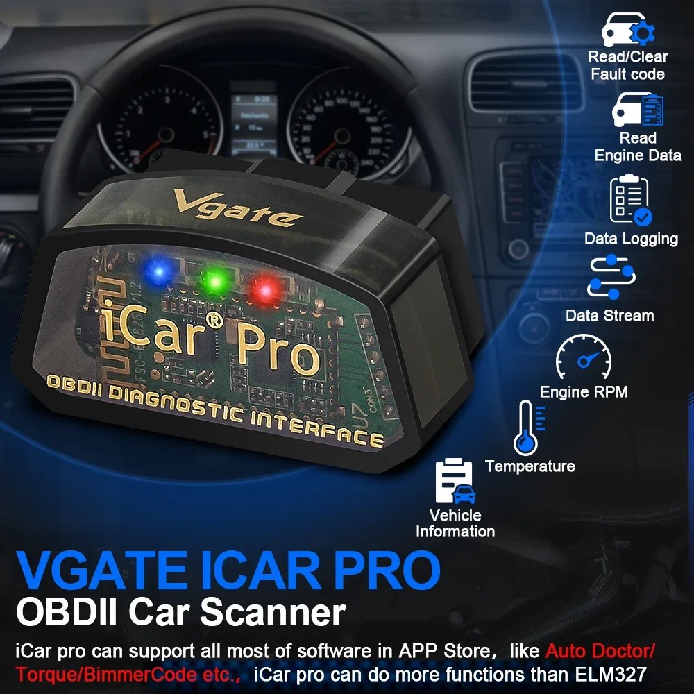 

Vgate iCar Pro Bluetooth 4.0/WIFI Car Diagnostic Tool V2.3 OBD2 EOBD Code Reader Auto Scanner 16PIN for Android/IOS/PC PK Elm327