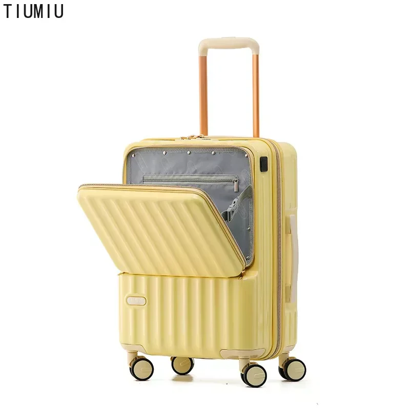 

트렁크를 굴리다 New 2023 Multi-function Open 20/24 Inch Boarding Case Password Luggage Carry-on Wheel Trolley Suitcase Travel Case