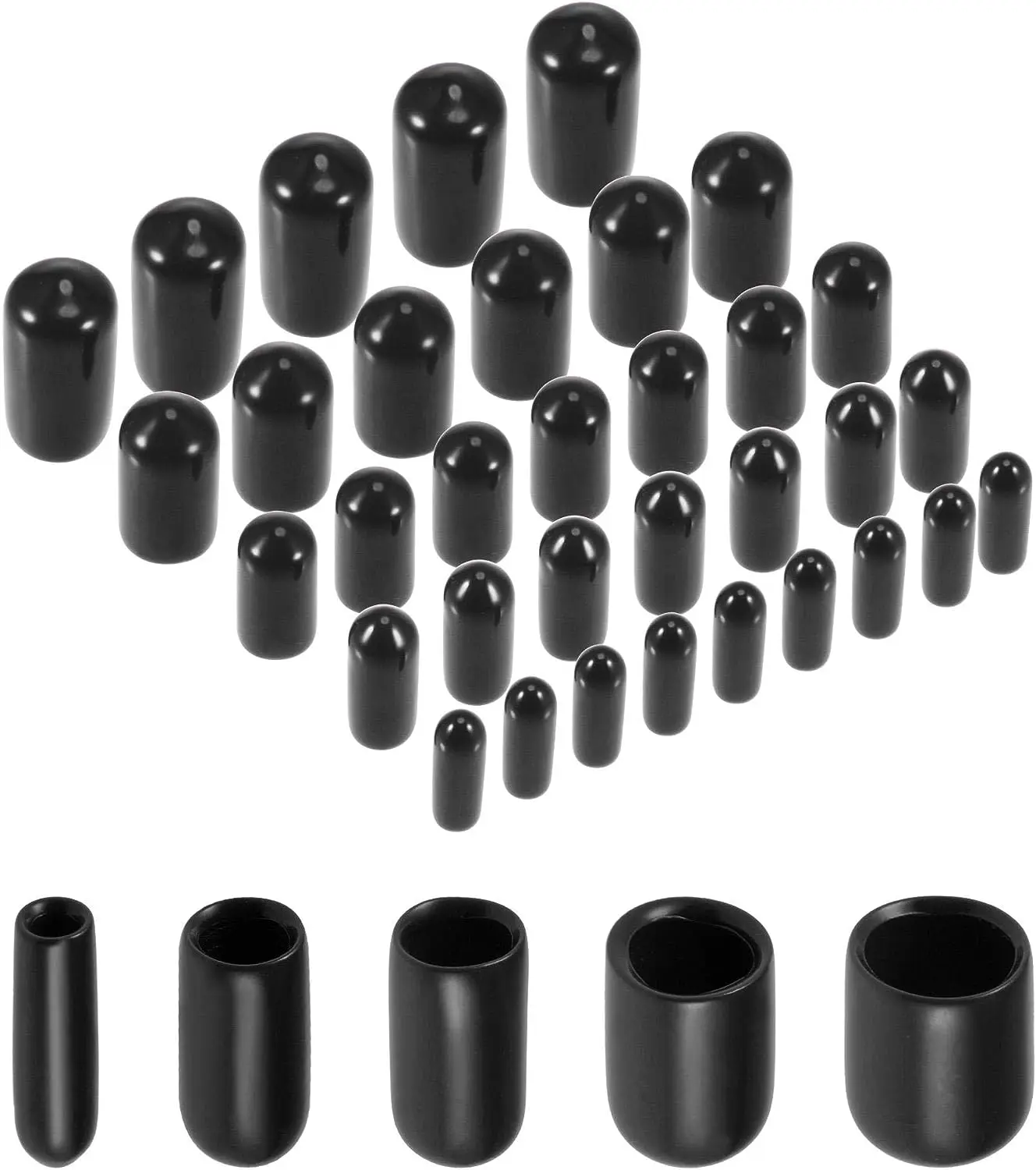 Kidisoii 100pcs Round Rubber End Caps 1/8" 3/16" 1/4" 5/16" 3/8" Black Vinyl Cover Screw Thread Protectors Assortment Kit
Kidisoii 100pcs Round Rubber End Caps 1/8" 3/16" 1/4" 5/16" 3/8" Black Vinyl Cover Screw Thread Protectors Assortment Kit