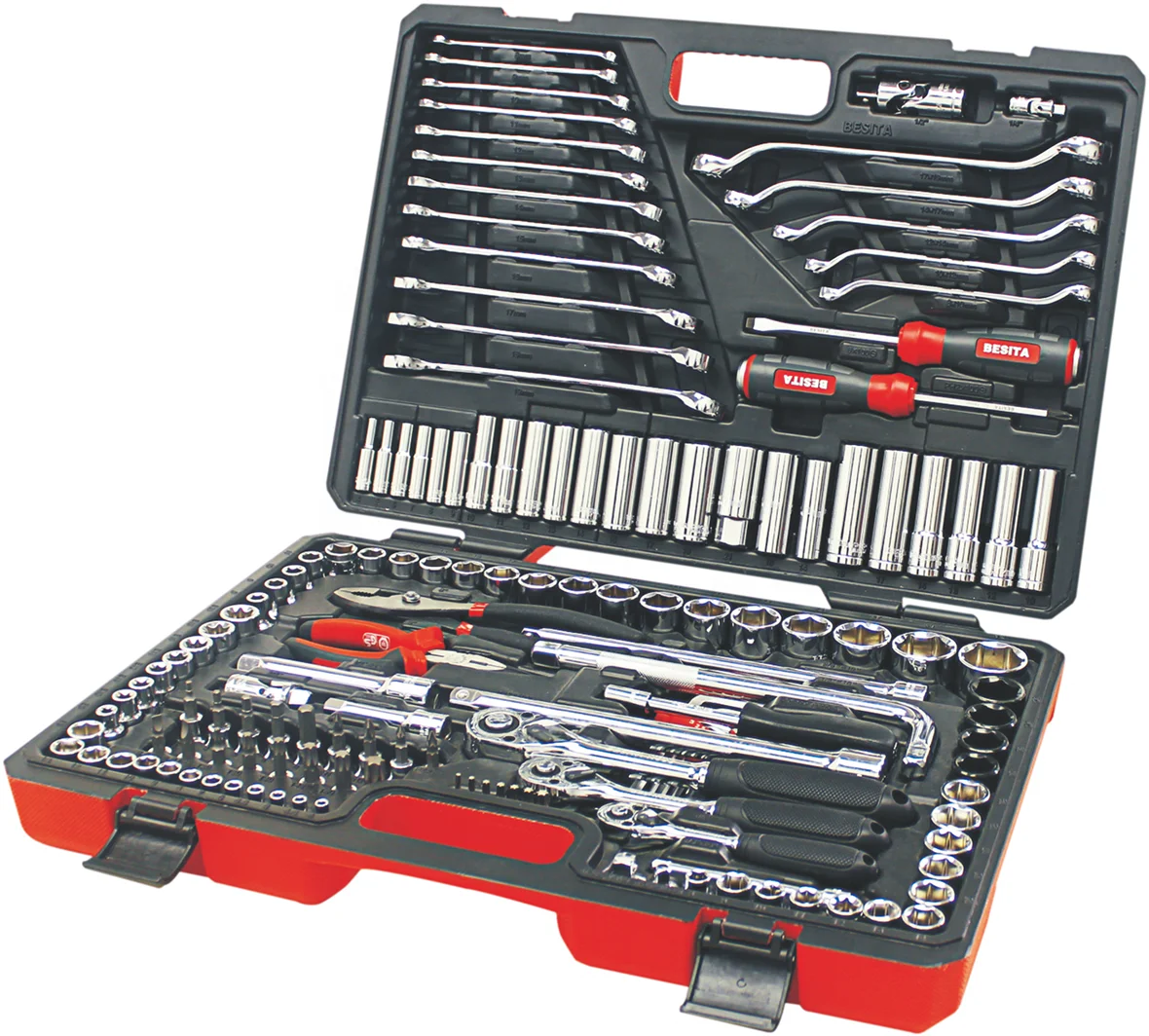

150PCS Kit Car Repair Sockets Set Hand Tool s Combination Socket Wrench with Plastic Toolbox